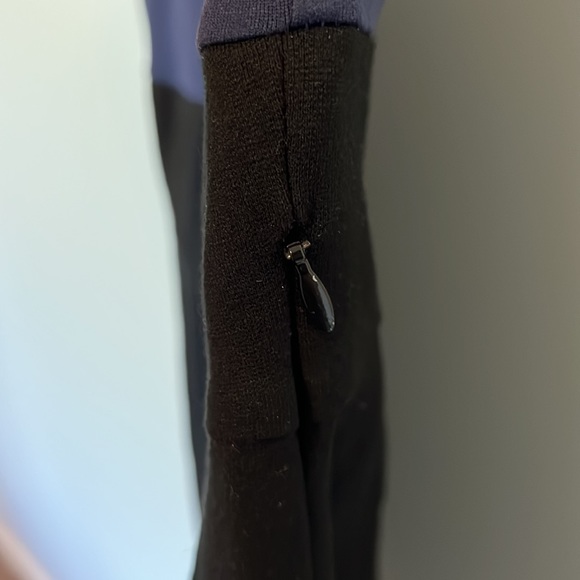 Theory size 4 viscose blue/black bodycon Marisca tank dress with side zip - Picture 3 of 9